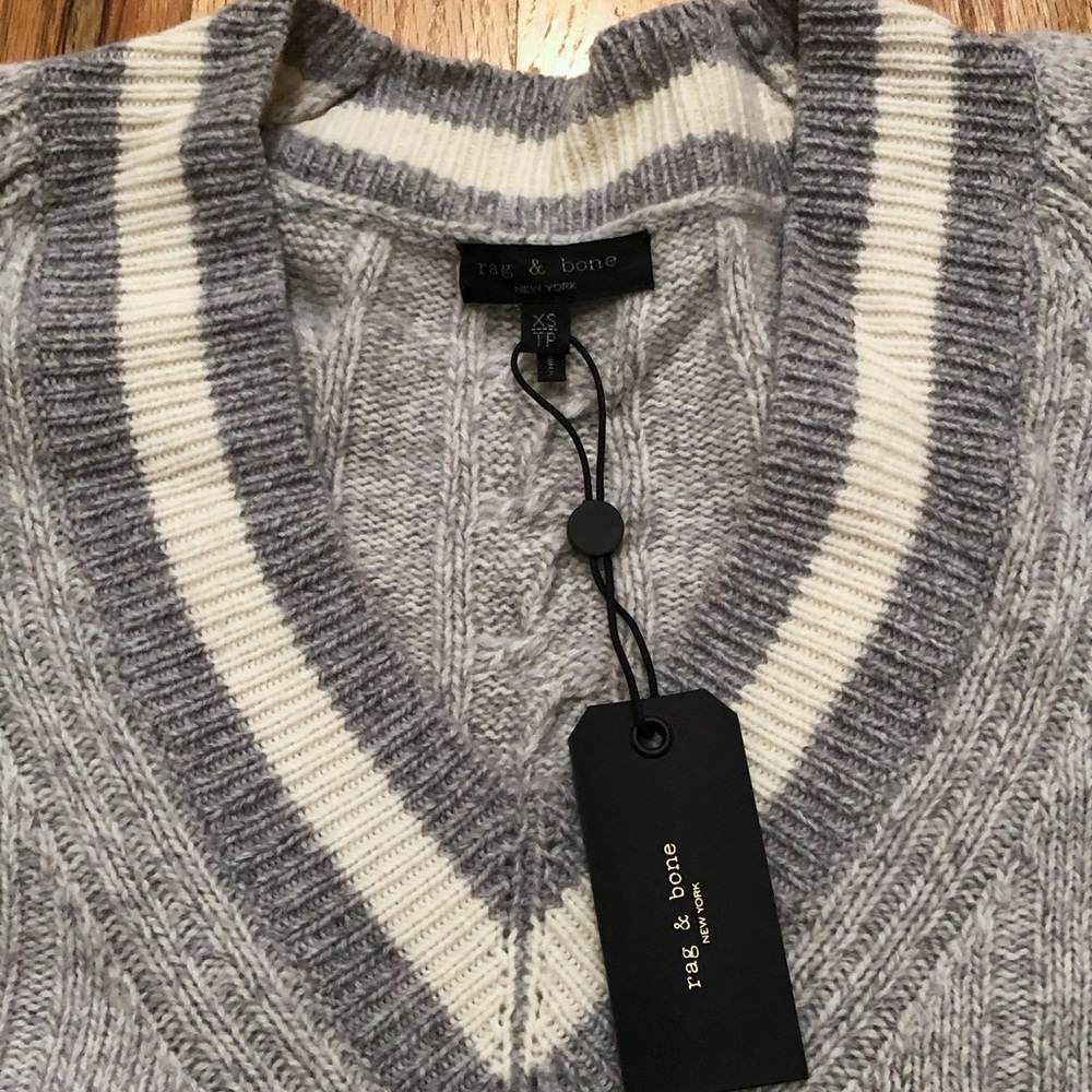 Theon Oversized Striped Cable-Knit Sweater - Picture 7 of 8